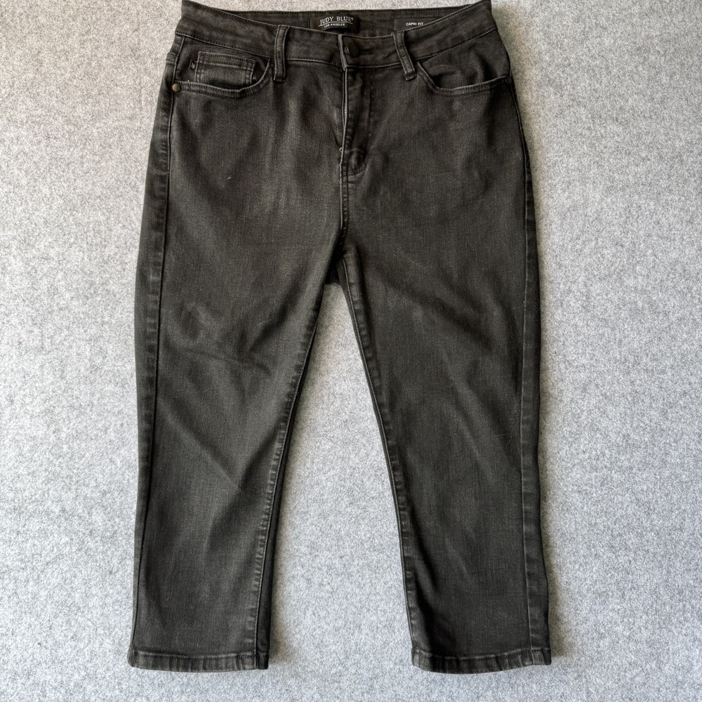 Judy Blue Capri Fit Jeans 9/29 Faded Black Stretch Denim